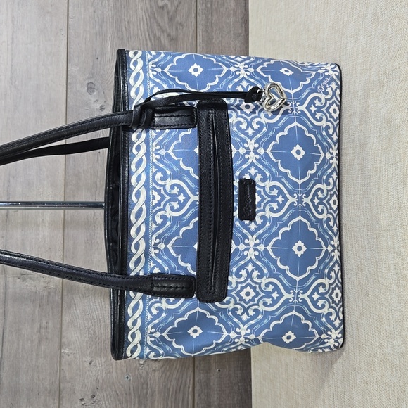 Brighton Handbags - Brighton Blue Nylon Leather Tote Shoulder Bag